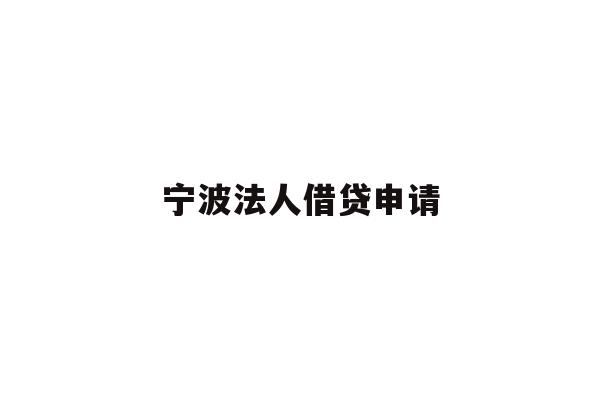宁波法人借贷申请