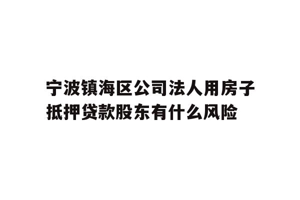 详细阅读:宁波镇海区公司法人用房子抵押贷款股东有什么风险 宁波镇海区公司法人用房子抵押贷款股东有什么风险