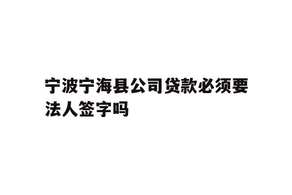 宁波宁海县公司贷款必须要法人签字吗