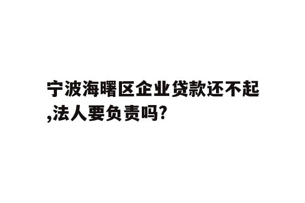 宁波海曙区企业贷款还不起,法人要负责吗?