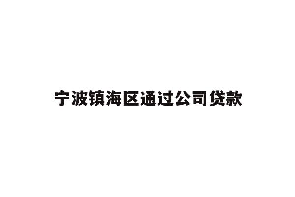 宁波镇海区通过公司贷款