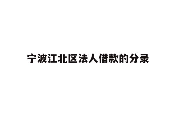 宁波江北区法人借款的分录
