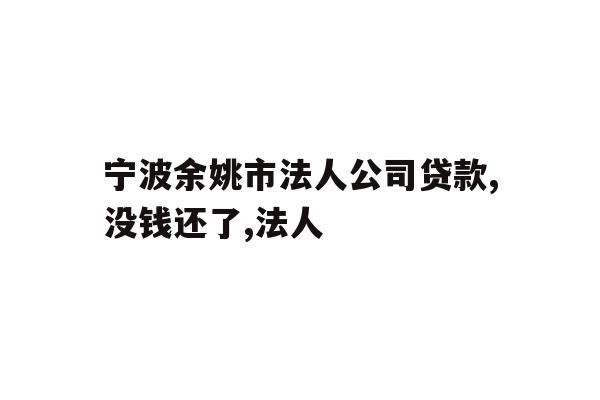 宁波余姚市法人公司贷款,没钱还了,法人