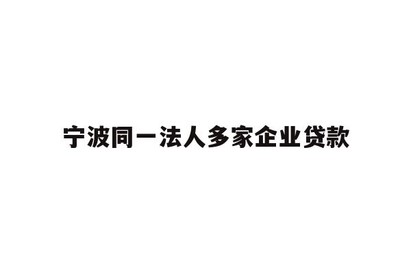 详细阅读:宁波同一法人多家企业贷款 宁波同一法人多家企业贷款