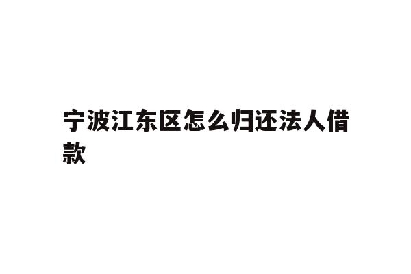 宁波江东区怎么归还法人借款