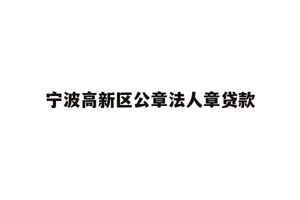 宁波高新区公章法人章贷款