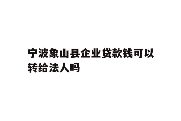 宁波象山县企业贷款钱可以转给法人吗