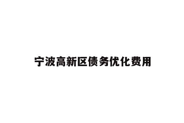 详细阅读:宁波高新区债务优化费用 宁波高新区债务优化费用