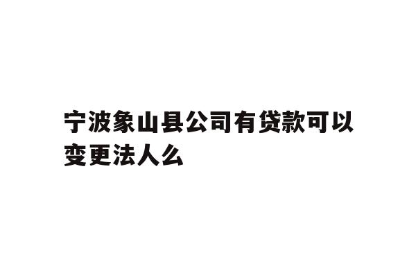 宁波象山县公司有贷款可以变更法人么