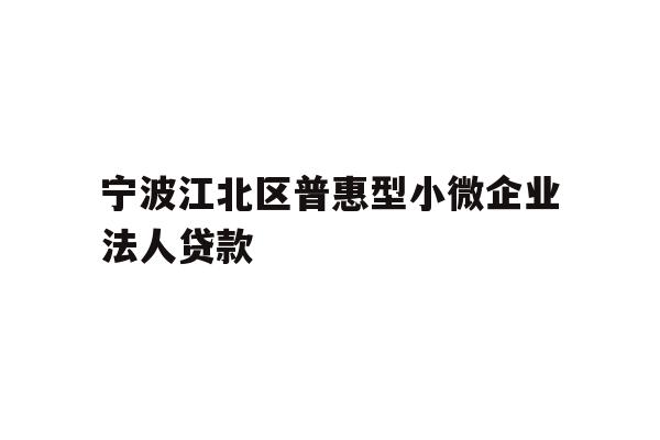 详细阅读:宁波江北区普惠型小微企业法人贷款 宁波江北区普惠型小微企业法人贷款