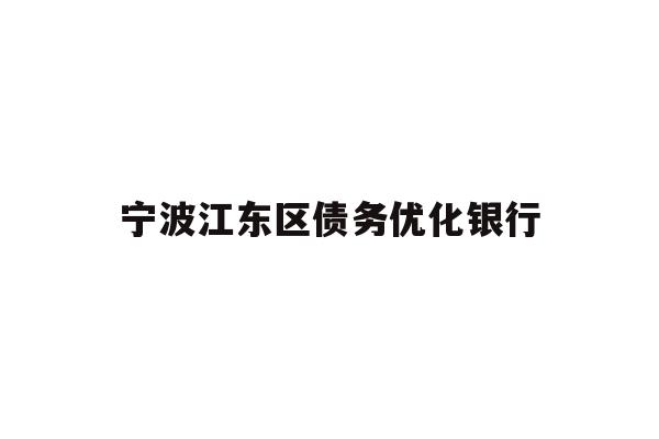 宁波江东区债务优化银行
