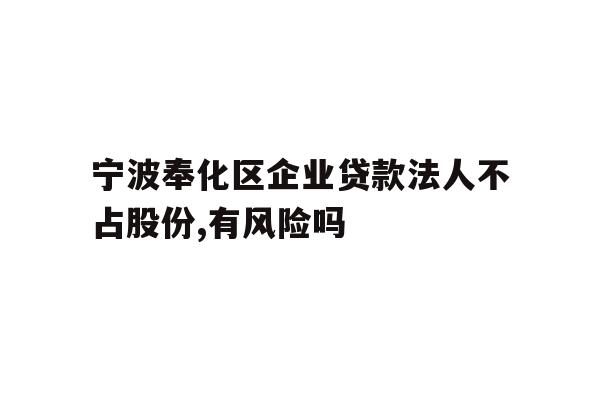 宁波奉化区企业贷款法人不占股份,有风险吗