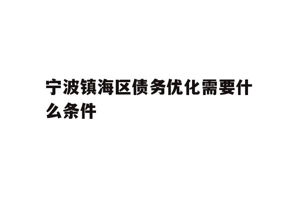 详细阅读:宁波镇海区债务优化需要什么条件 宁波镇海区债务优化需要什么条件