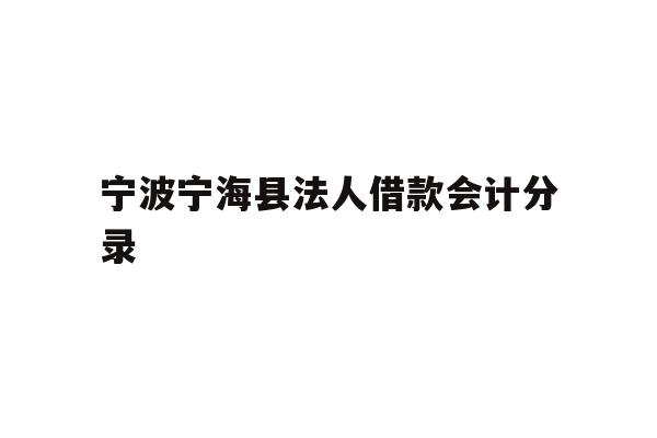 详细阅读:宁波宁海县法人借款会计分录 宁波宁海县法人借款会计分录