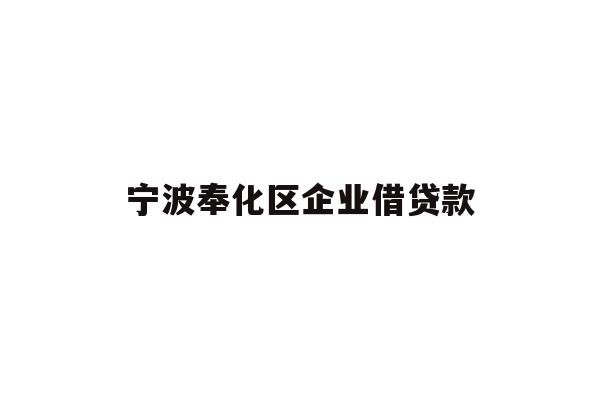详细阅读:宁波奉化区企业借贷款 宁波奉化区企业借贷款