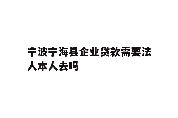 详细阅读:宁波宁海县企业贷款需要法人本人去吗 宁波宁海县企业贷款需要法人本人去吗
