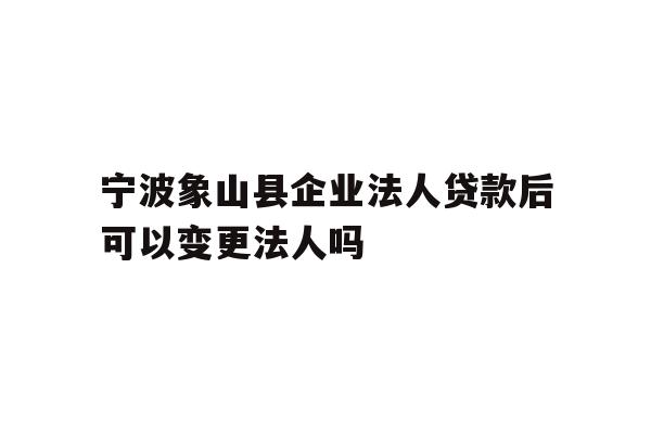 宁波象山县企业法人贷款后可以变更法人吗