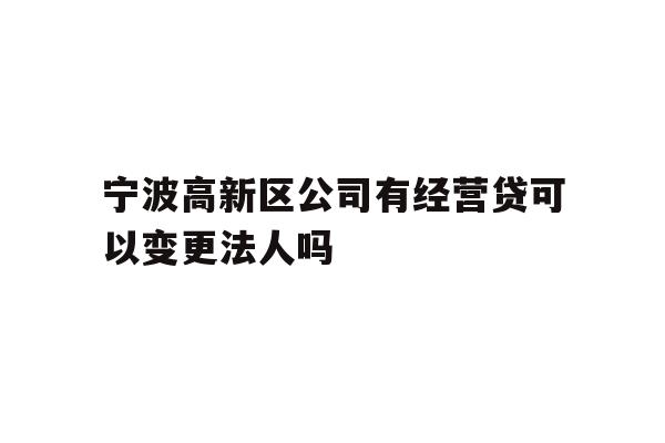 宁波高新区公司有经营贷可以变更法人吗