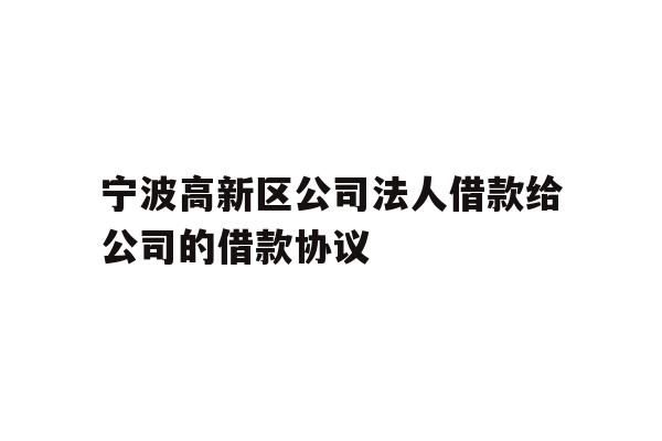 宁波高新区公司法人借款给公司的借款协议