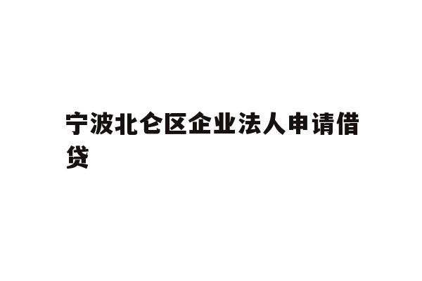 详细阅读:宁波北仑区企业法人申请借贷 宁波北仑区企业法人申请借贷