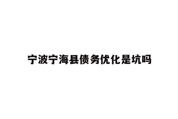 宁波宁海县债务优化是坑吗
