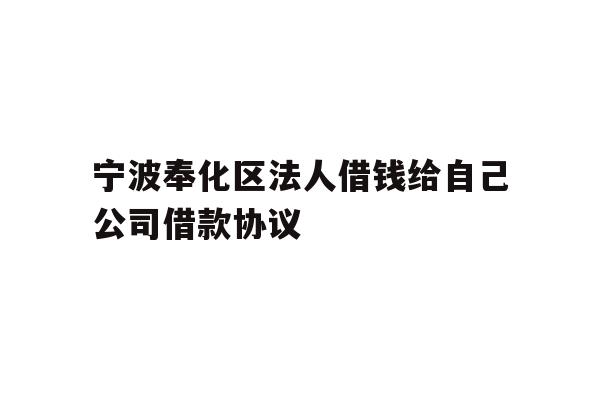 详细阅读:宁波奉化区法人借钱给自己公司借款协议 宁波奉化区法人借钱给自己公司借款协议