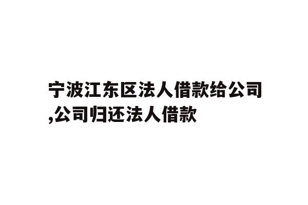 宁波江东区法人借款给公司,公司归还法人借款