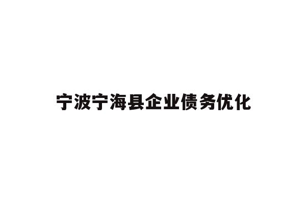 详细阅读:宁波宁海县企业债务优化 宁波宁海县企业债务优化