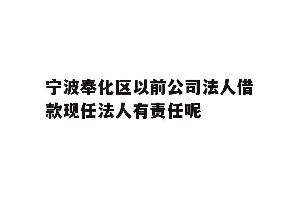 详细阅读:宁波奉化区以前公司法人借款现任法人有责任呢 宁波奉化区以前公司法人借款现任法人有责任呢