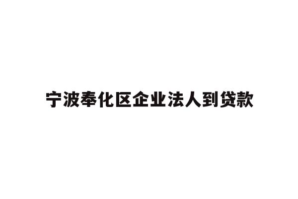 详细阅读:宁波奉化区企业法人到贷款 宁波奉化区企业法人到贷款