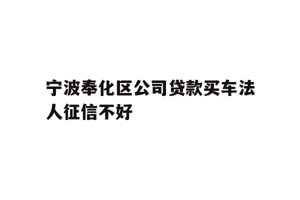 详细阅读:宁波奉化区公司贷款买车法人征信不好 宁波奉化区公司贷款买车法人征信不好