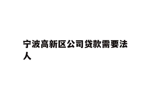 详细阅读:宁波高新区公司贷款需要法人 宁波高新区公司贷款需要法人