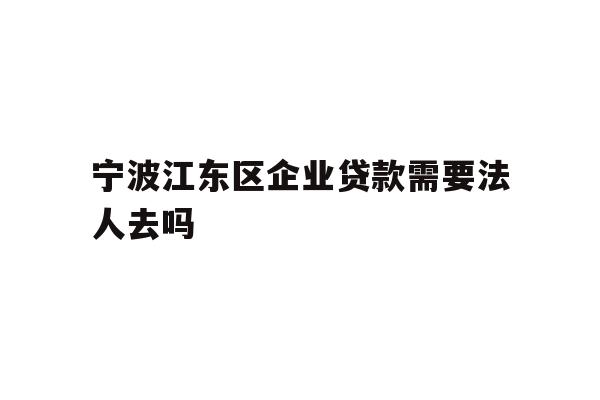 详细阅读:宁波江东区企业贷款需要法人去吗 宁波江东区企业贷款需要法人去吗