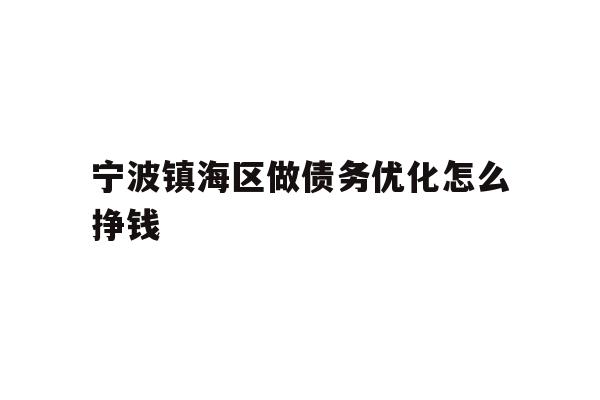 详细阅读:宁波镇海区做债务优化怎么挣钱 宁波镇海区做债务优化怎么挣钱