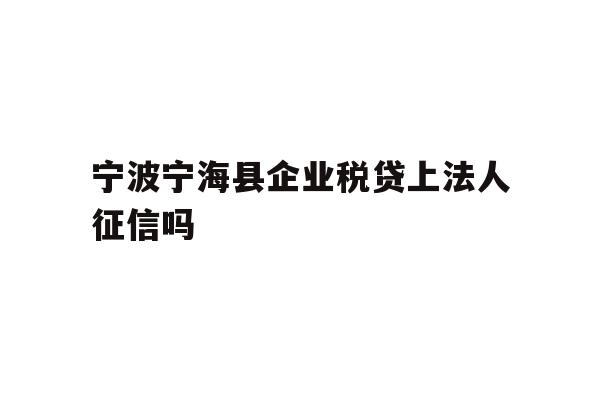 详细阅读:宁波宁海县企业税贷上法人征信吗 宁波宁海县企业税贷上法人征信吗