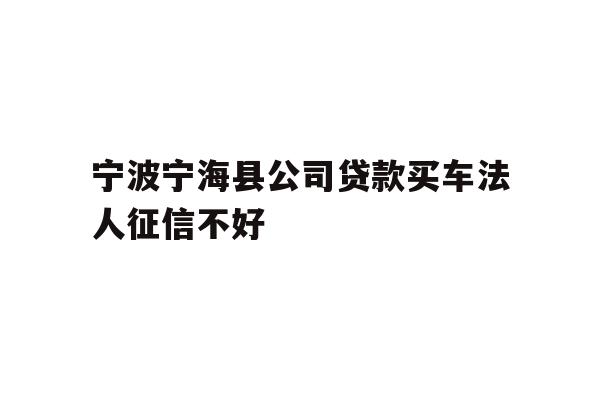 详细阅读:宁波宁海县公司贷款买车法人征信不好 宁波宁海县公司贷款买车法人征信不好