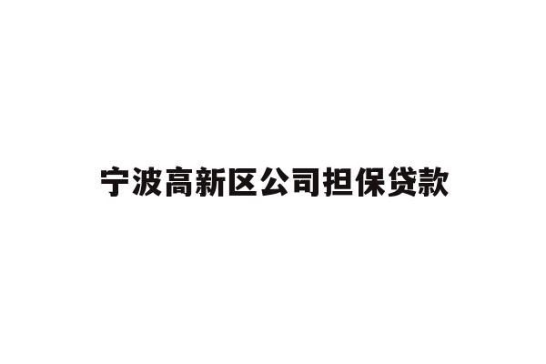 详细阅读:宁波高新区公司担保贷款 宁波高新区公司担保贷款