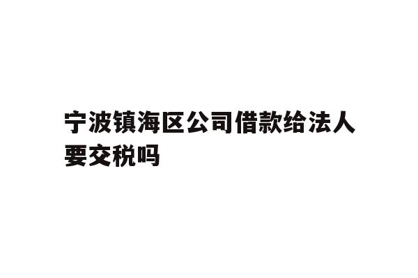 详细阅读:宁波镇海区公司借款给法人要交税吗 宁波镇海区公司借款给法人要交税吗
