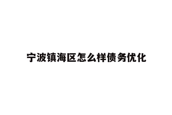 宁波镇海区怎么样债务优化