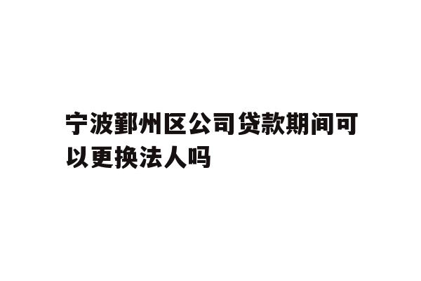 宁波鄞州区公司贷款期间可以更换法人吗