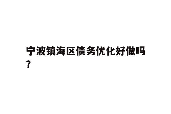 宁波镇海区债务优化好做吗?