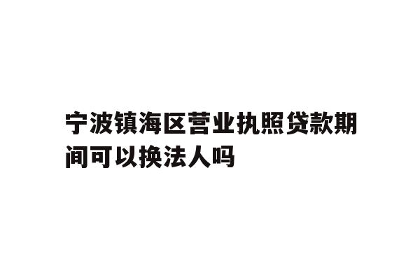 宁波镇海区营业执照贷款期间可以换法人吗