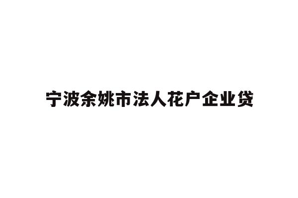 宁波余姚市法人花户企业贷