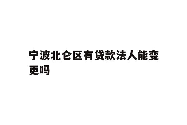 宁波北仑区有贷款法人能变更吗