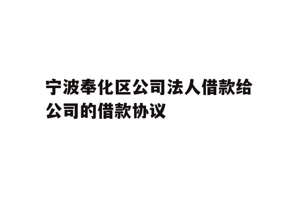 详细阅读:宁波奉化区公司法人借款给公司的借款协议 宁波奉化区公司法人借款给公司的借款协议