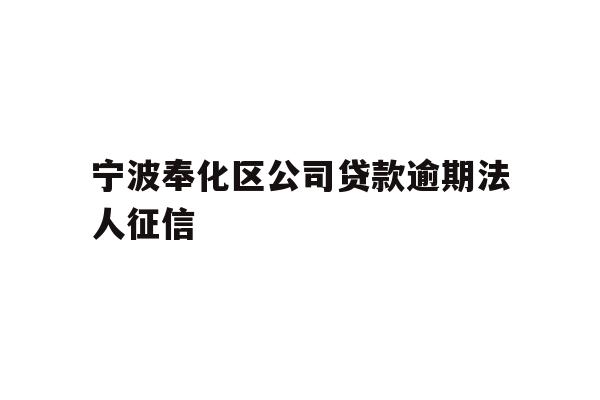 详细阅读:宁波奉化区公司贷款逾期法人征信 宁波奉化区公司贷款逾期法人征信