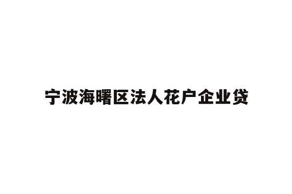 详细阅读:宁波海曙区法人花户企业贷 宁波海曙区法人花户企业贷