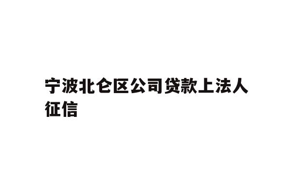 详细阅读:宁波北仑区公司贷款上法人征信 宁波北仑区公司贷款上法人征信