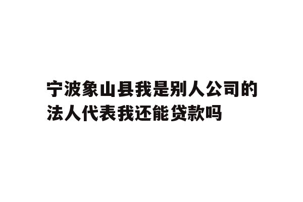 宁波象山县我是别人公司的法人代表我还能贷款吗