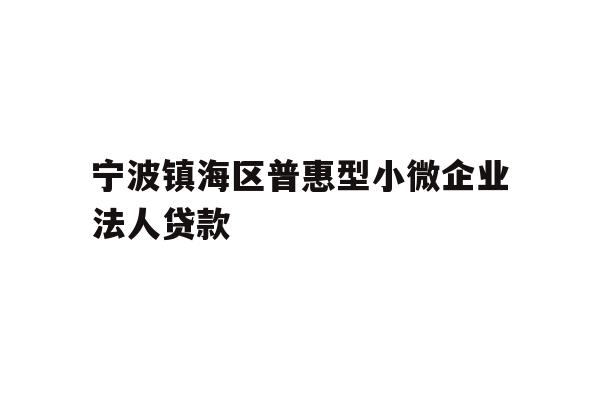 宁波镇海区普惠型小微企业法人贷款